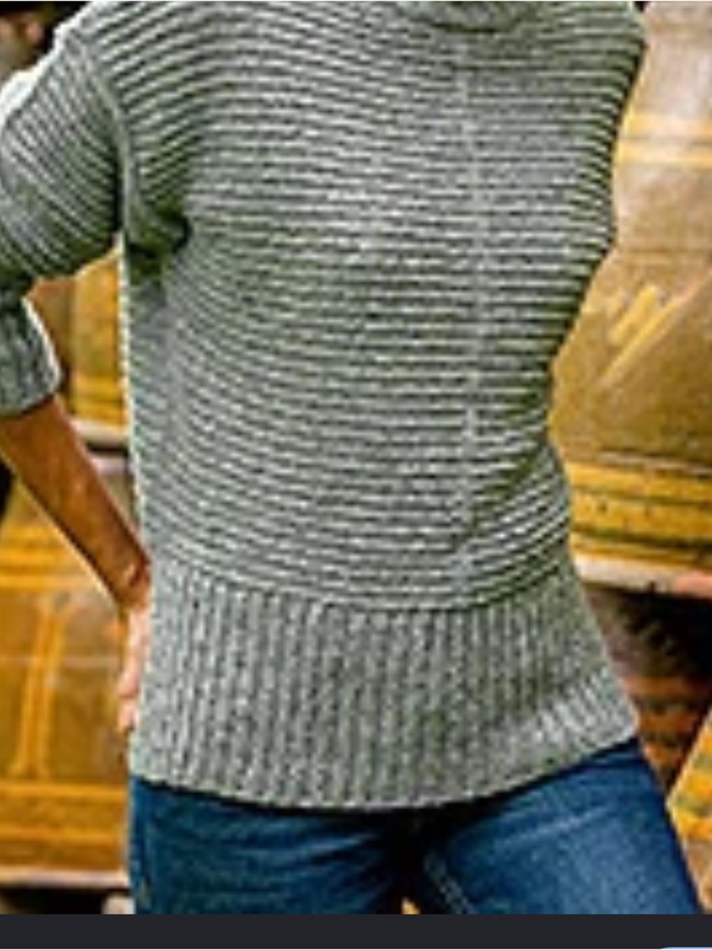 Vince Camuto Mock Neck Ribbed Sweater Gray Size XS